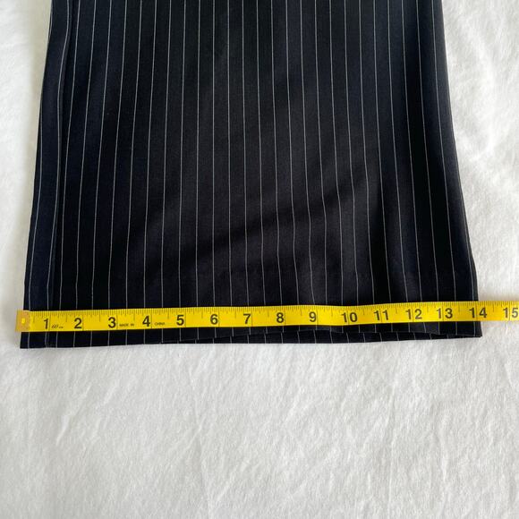 Reformation Black and White Pinstripe Tully Wide Leg Pull On Pant, Size XL - Picture 9 of 16